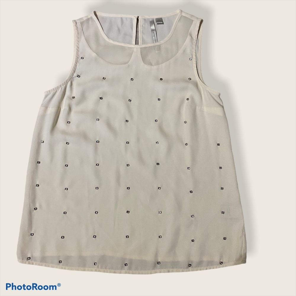 LC Lauren Conrad Sleeveless Blouse Diamond Detail